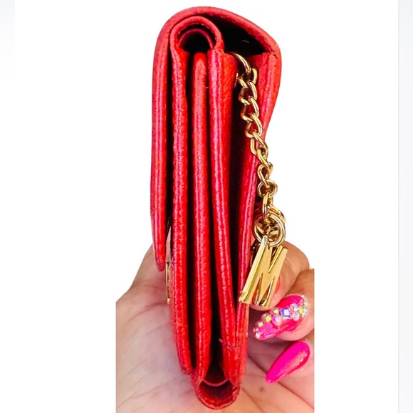 MCM Motifs Red w/Golden Hardware Med Trifold Wallet: J9498, EUC - Picture 6 of 14